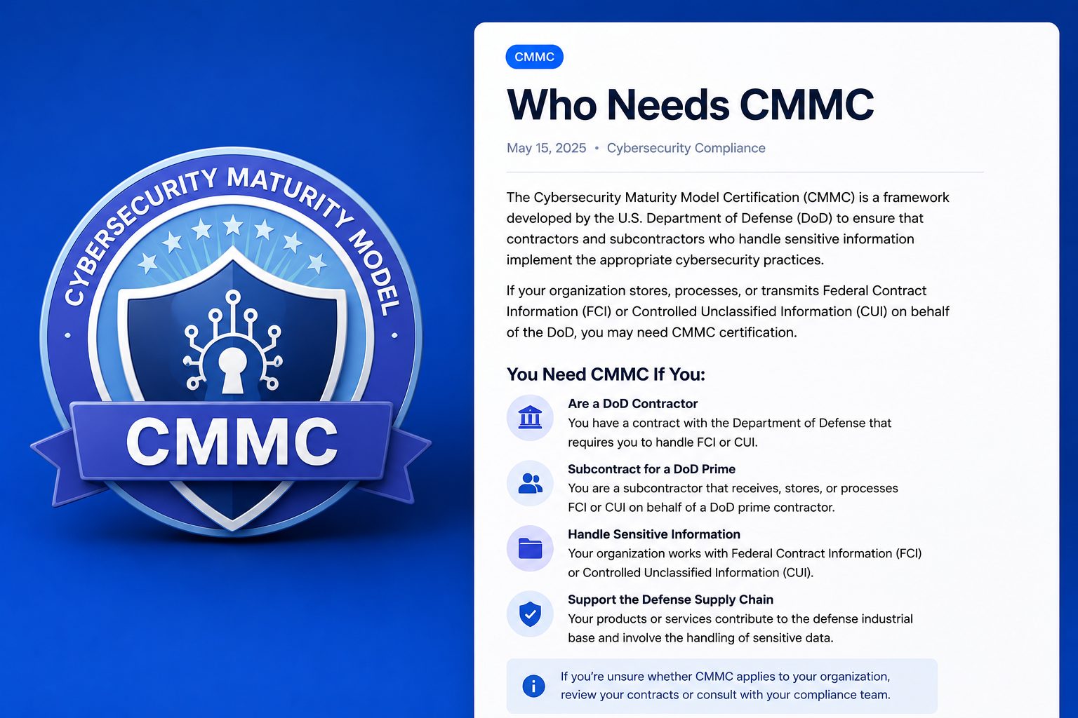 Who Needs CMMC Certification?